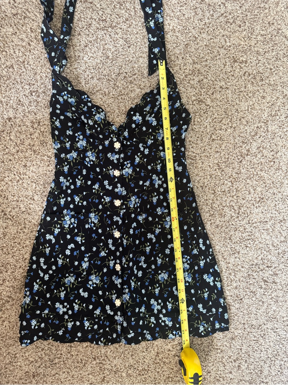 Anthropologie Maeve Halter V-Neck Scallop Mini Dress - Picture 9 of 9